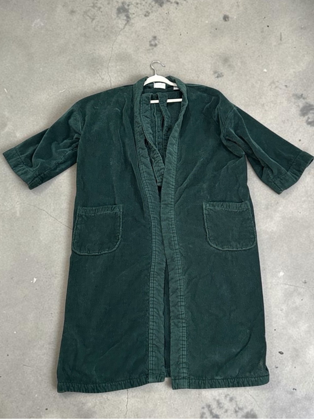 Vintage Christian Dior 100% Cotton Terrycloth Men's Robe One Size in Dark Green